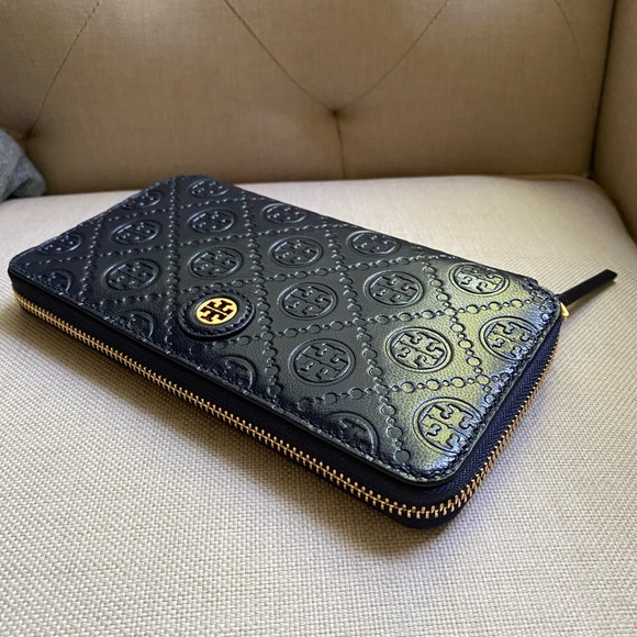 Tory Burch T Monogram Leather Zip Continental Wallet - Picture 7 of 9